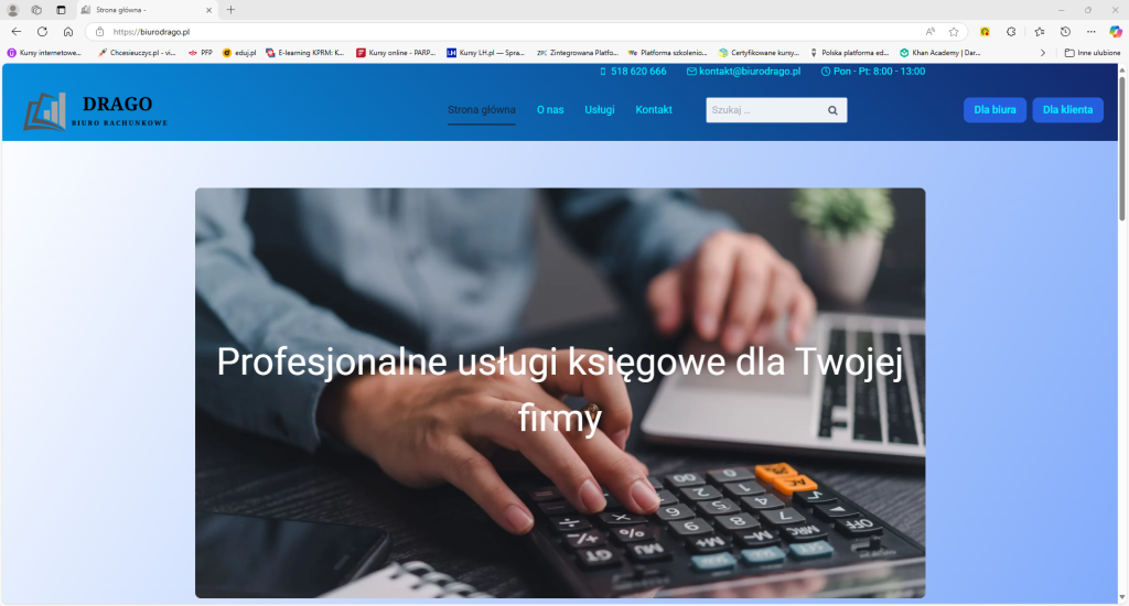zrzut ekranu biura rachunkowego DRAGO